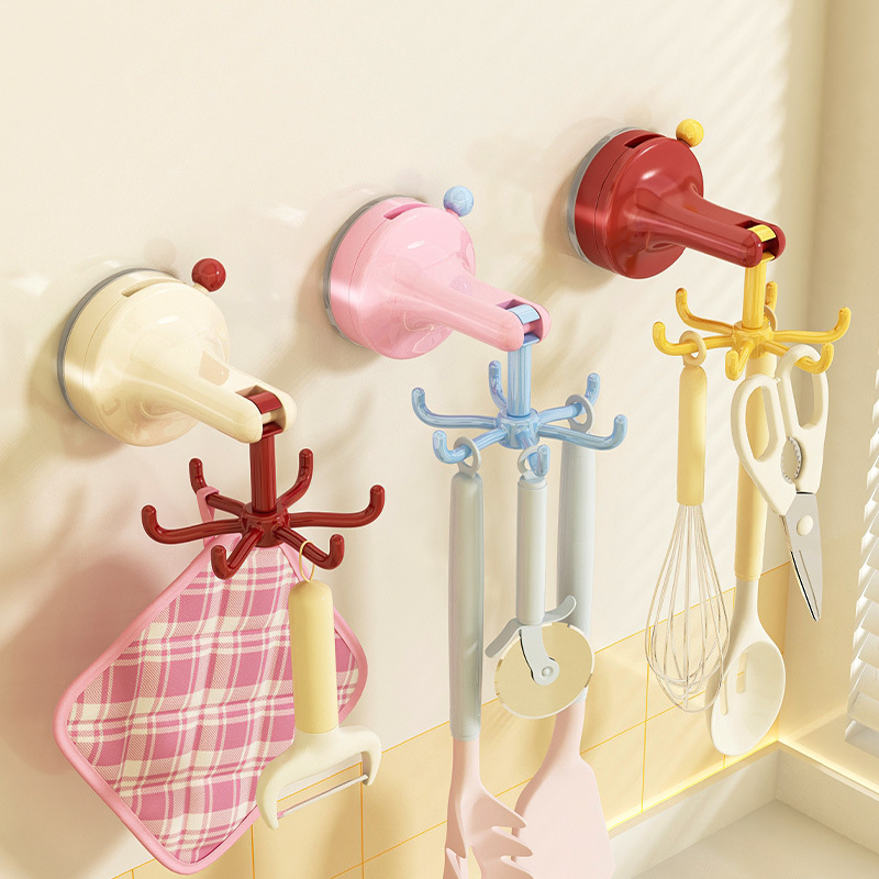 Kitchen Gadgets Under 100 - Przyssawkowy obrotowy haczyk kuchenny bez wiercenia,