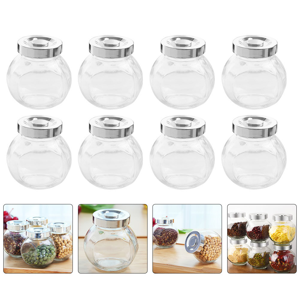 Food Storage Containers - 8 sztuk szklanych, szczelnie zamkniętych pojemników